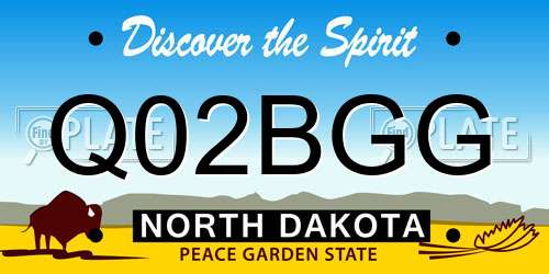 Q02BGG North Dakota License Plate