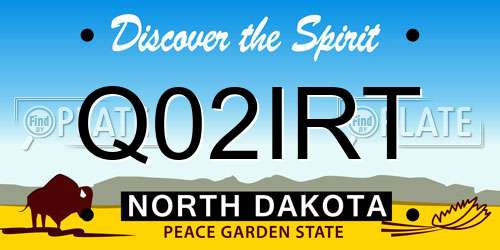 Q02IRT North Dakota License Plate