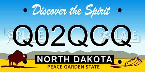 Q02QCQ North Dakota License Plate