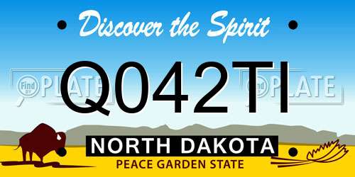 Q042TI North Dakota License Plate