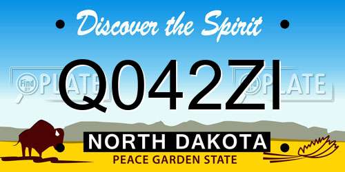 Q042ZI North Dakota License Plate