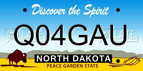 Q04GAU North Dakota License Plate