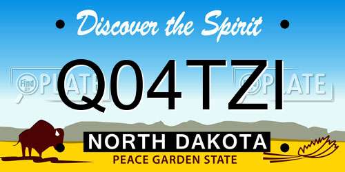 Q04TZI North Dakota License Plate