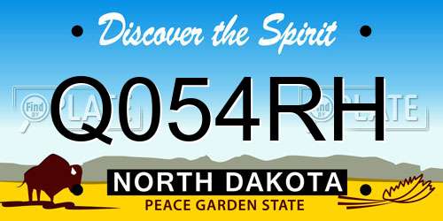 Q054RH North Dakota License Plate