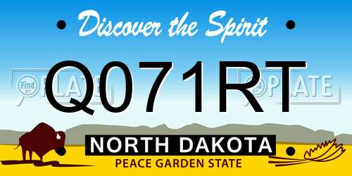 Q071RT North Dakota License Plate