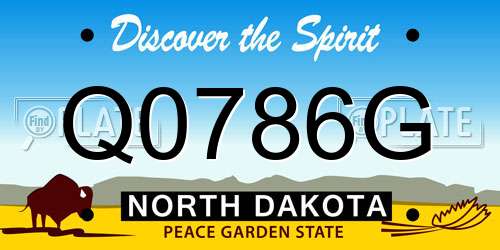 Q0786G North Dakota License Plate