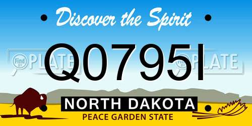 Q0795I North Dakota License Plate