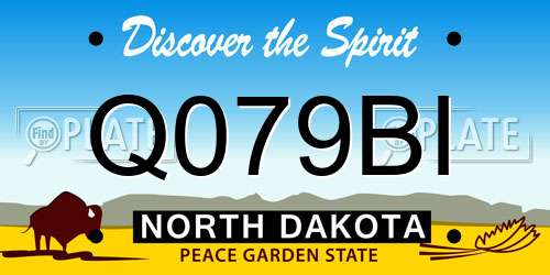 Q079BI North Dakota License Plate