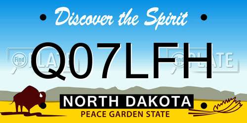 Q07LFH North Dakota License Plate