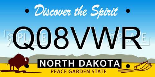 Q08VWR North Dakota License Plate