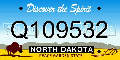 Q109532 North Dakota License Plate