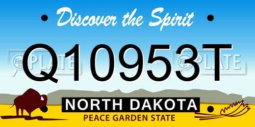 Q10953T North Dakota License Plate