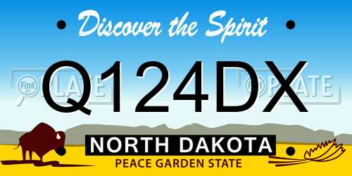 Q124DX North Dakota License Plate