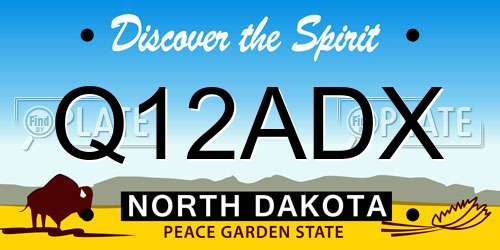 Q12ADX North Dakota License Plate