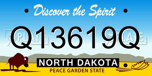 Q13619Q North Dakota License Plate