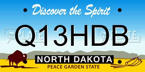 Q13HDB North Dakota License Plate