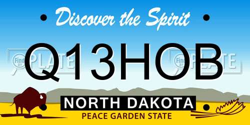 Q13HOB North Dakota License Plate