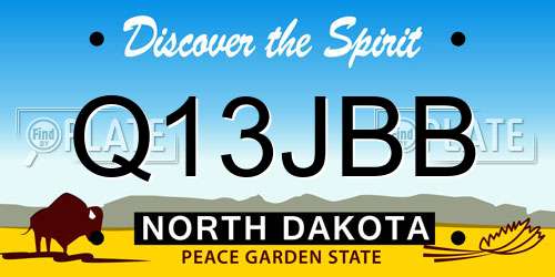 Q13JBB North Dakota License Plate