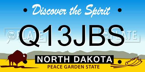 Q13JBS North Dakota License Plate