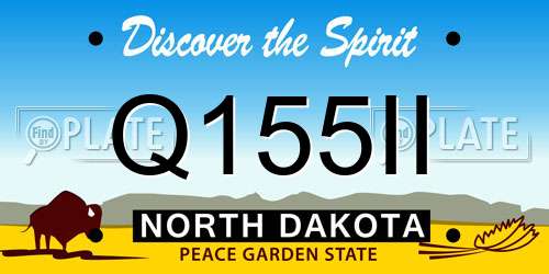 Q155II North Dakota License Plate