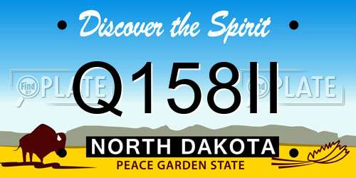 Q158II North Dakota License Plate