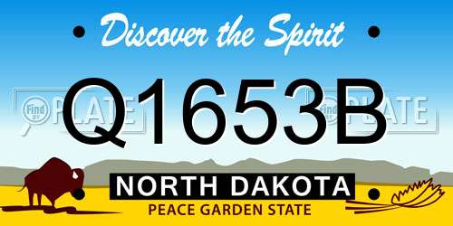 Q1653B North Dakota License Plate