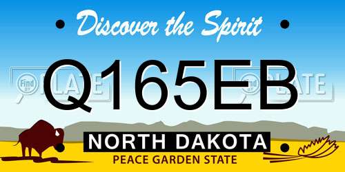 Q165EB North Dakota License Plate
