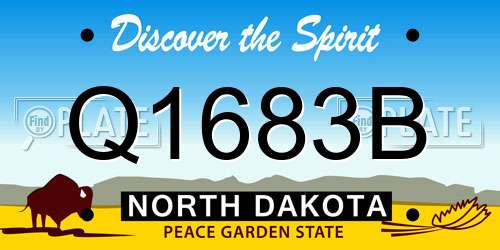 Q1683B North Dakota License Plate