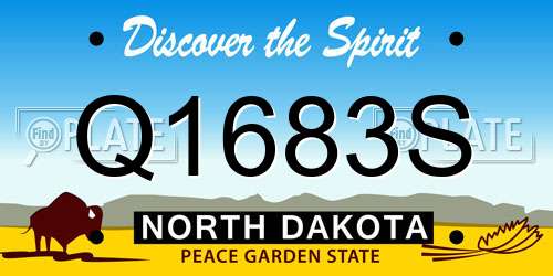 Q1683S North Dakota License Plate