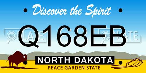 Q168EB North Dakota License Plate