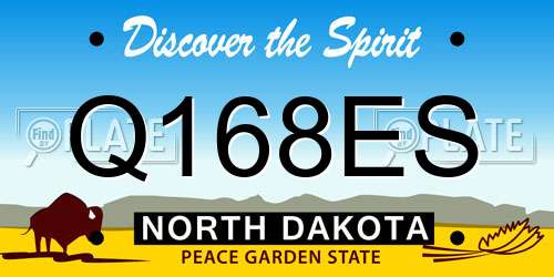 Q168ES North Dakota License Plate