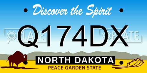 Q174DX North Dakota License Plate
