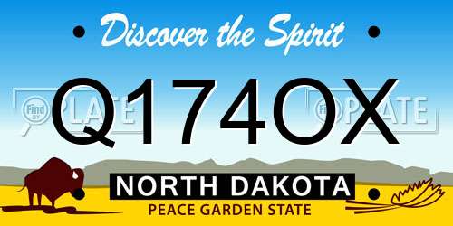 Q174OX North Dakota License Plate