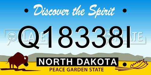 Q18338I North Dakota License Plate
