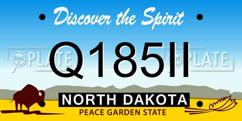 Q185II North Dakota License Plate
