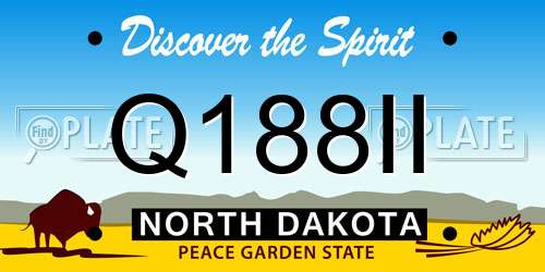 Q188II North Dakota License Plate