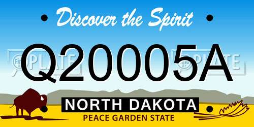 Q20005A North Dakota License Plate