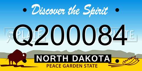 Q200084 North Dakota License Plate