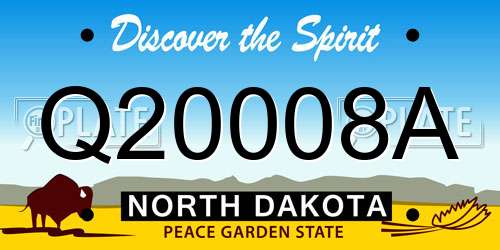 Q20008A North Dakota License Plate