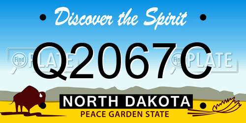 Q2067C North Dakota License Plate