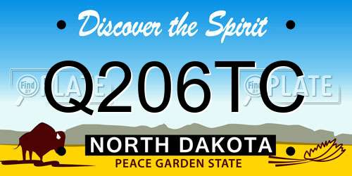 Q206TC North Dakota License Plate