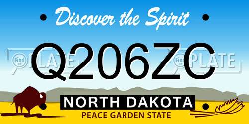 Q206ZC North Dakota License Plate