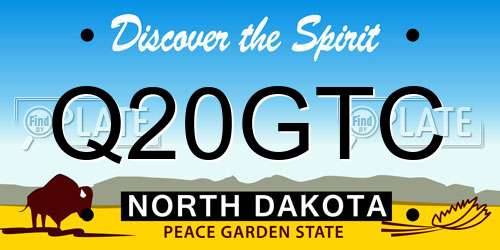 Q20GTC North Dakota License Plate