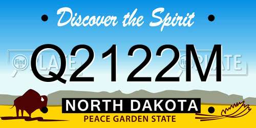 Q2122M North Dakota License Plate