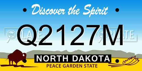 Q2127M North Dakota License Plate