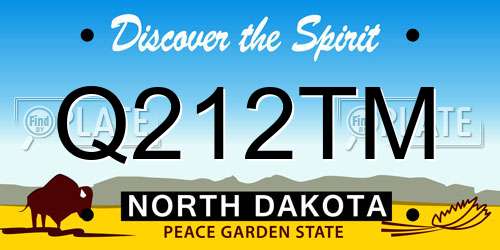 Q212TM North Dakota License Plate