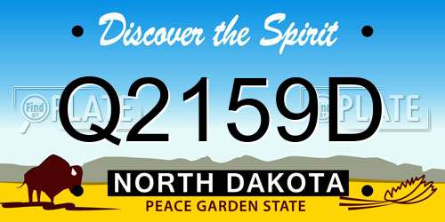 Q2159D North Dakota License Plate