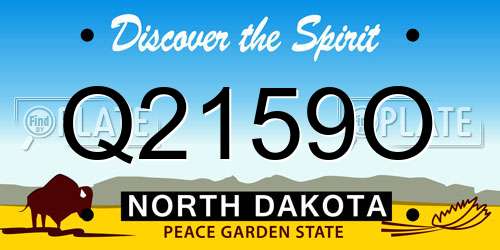 Q2159O North Dakota License Plate