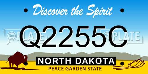 Q2255C North Dakota License Plate