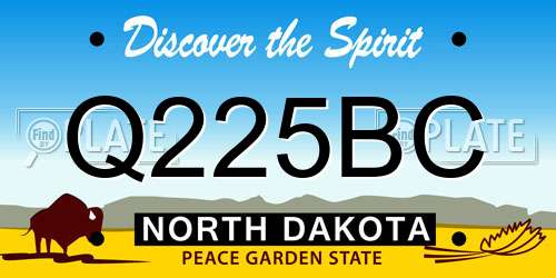 Q225BC North Dakota License Plate